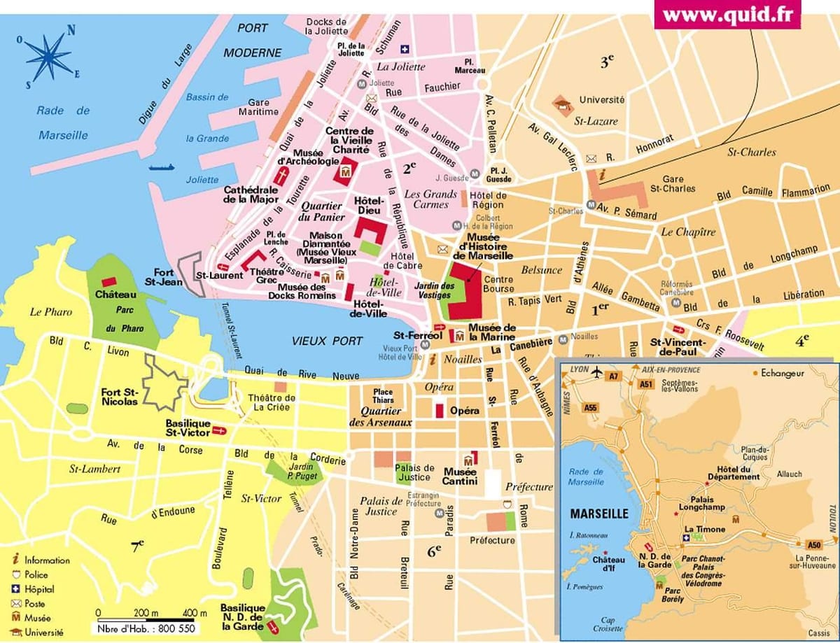 Marseille Frankreich Stadtplan