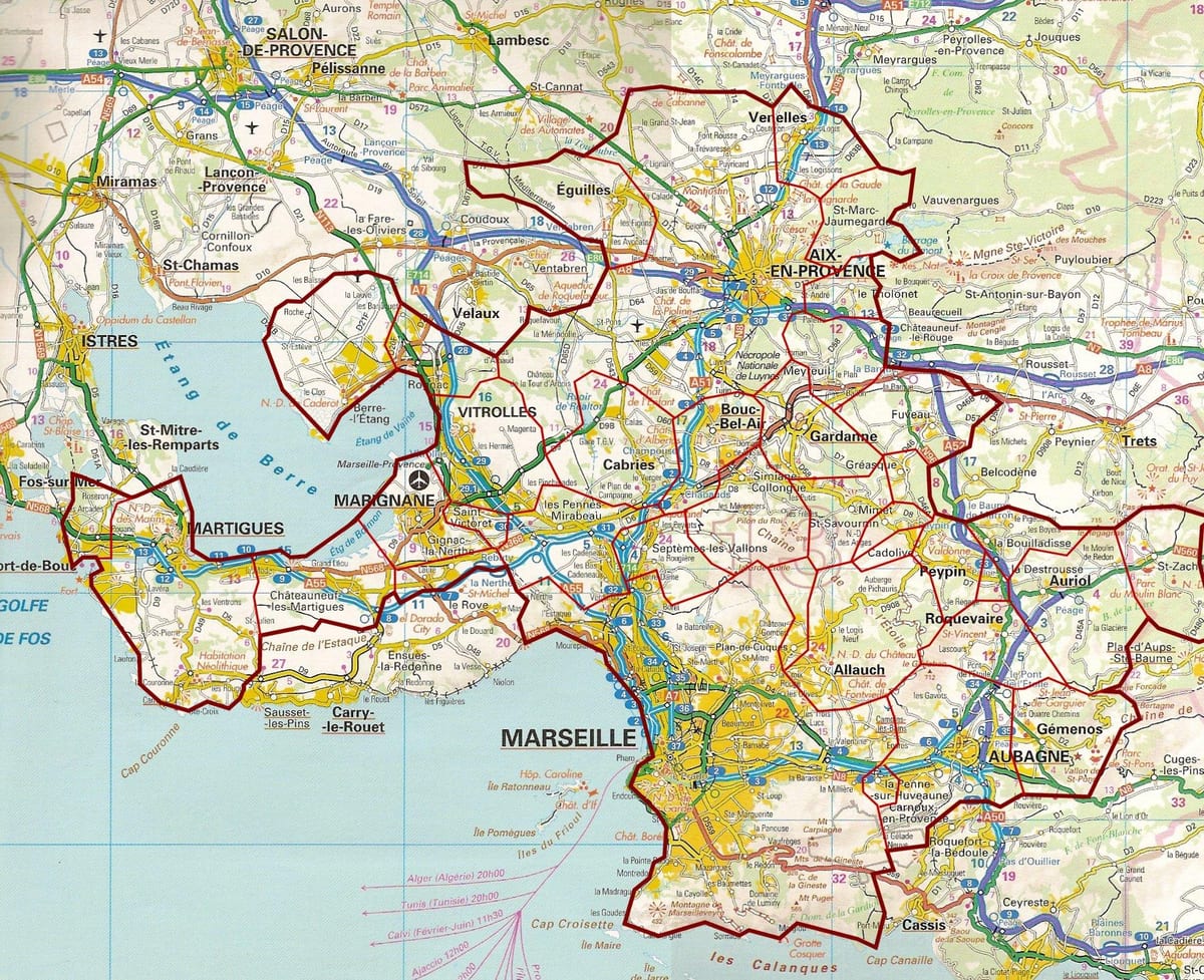 Karte von Marseille Weg
