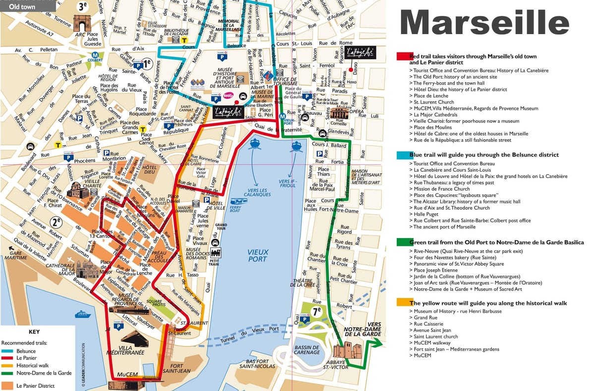 Karte von Marseille-walking-tour