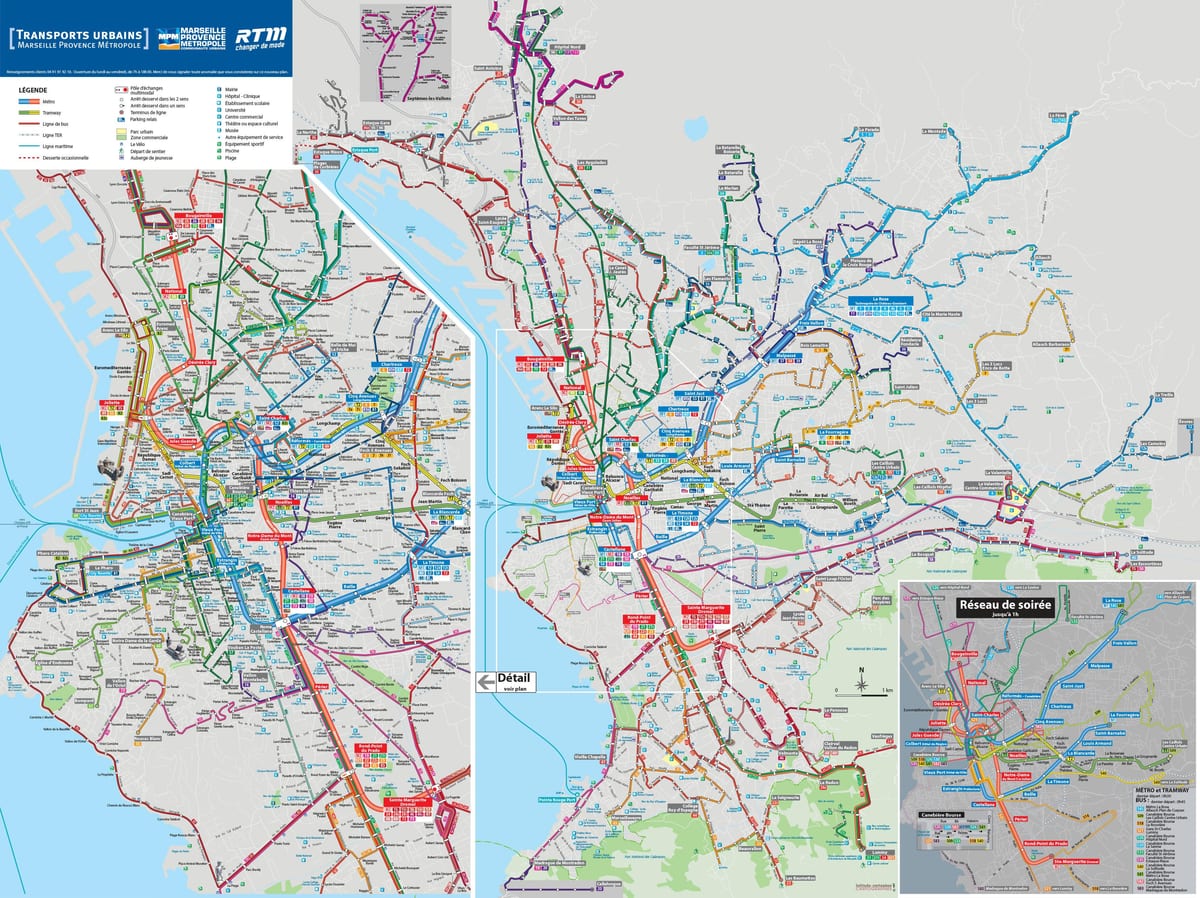 Von Marseille bus route map